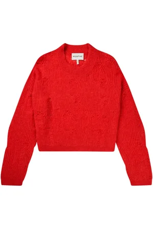 Munthe Femme, Pulls, Rouge, Taille: 34 FR Pull Doux en Tricot Côtelé