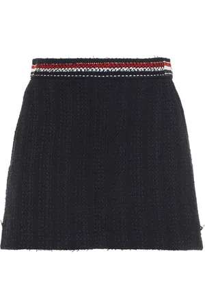 Thom Browne Femme, Jupes, Noir, Taille: 36 FR Mini-jupe bleu marine à rayures