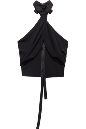 ANIYE BY Femme, Tops, Noir, Taille: 40 FR Haut Halter Noir avec Détail