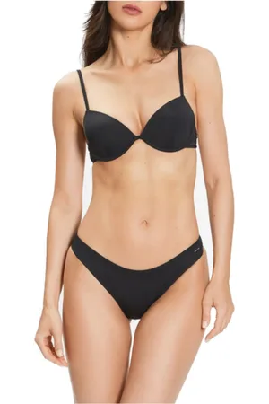 Emporio Armani Femme, Maillots de bain, Noir, Taille: 36 FR Bikini Deux Pièces avec Logo Argenté