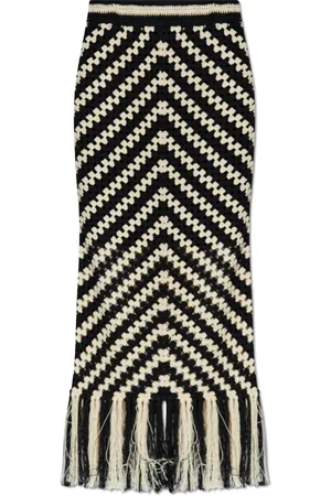 ZIMMERMANN Femme, Jupes, Noir, Taille: 38 FR Jupe au crochet avec des franges
