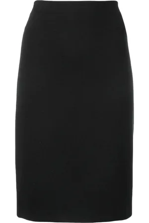 Emporio Armani Femme, Jupes, Noir, Taille: 42 FR Jupe Midi Taille Haute