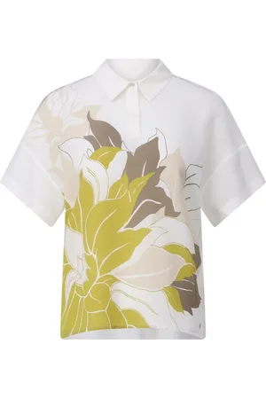 Marc Cain Femme, Tops, Blanc, Taille: 46 FR Chemisier Floral en Soie