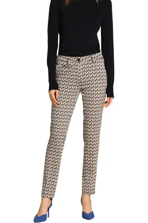 Masons Femme, Pantalons, Multicolore, Taille: 40 FR Pantalon Chino Coupe Slim Géométrique