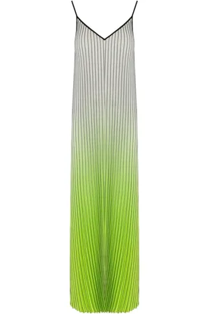 Essentiel Antwerp Femme, Robes, Vert, Taille: 40 FR Robe Longue Plissée Vert Dégradé
