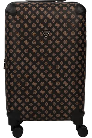 Guess Femme, Valises, Brun, Taille: ONE Size Wilder Grand Trolley Marron avec Logo All-Over