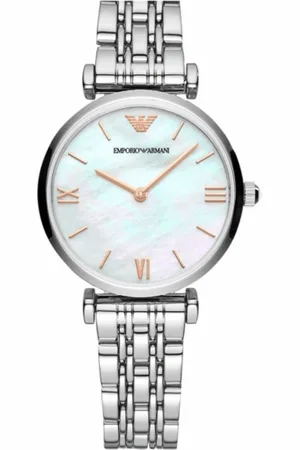 Emporio Armani Femme, Accessoires, Gris, Taille: ONE Size Montre Femme Acier Inoxydable Grise