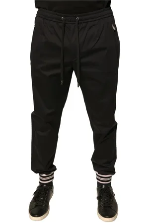 Dolce & Gabbana Homme, Pantalons, Noir, Taille: L Jogger Pantalons de survêtement en Coton Noir
