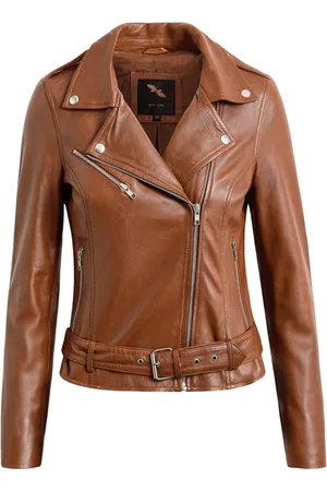 Btfcph Femme, Vestes, Brun, Taille: 42 FR Blouson de motard en cuir 10575