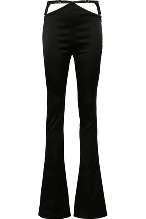 The Attico Femme, Pantalons, Noir, Taille: 38 FR Pantalon Évasé avec Découpes
