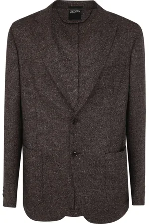 Ermenegildo Zegna Homme, Vestes, Brun, Taille: S Veste en mélange de laine et de soie