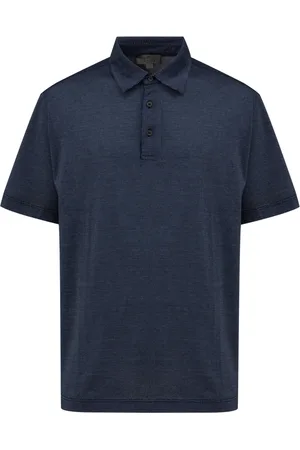 CANALI Homme, Tops, Bleu, Taille: L Polo à Manches Courtes