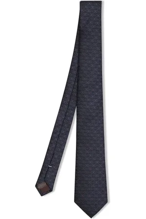 CANALI Homme, Accessoires, Bleu, Taille: ONE Size Cravate en Soie avec Imprimé Logo