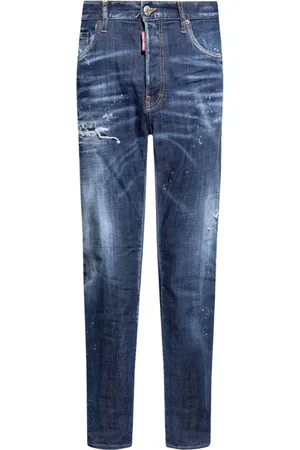 Dsquared2 Homme, Jeans, Bleu, Taille: S Jean Droit Délavé
