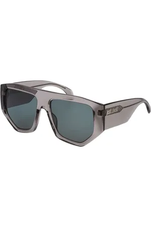Roberto Cavalli Unisex, Accessoires, Gris, Taille: ONE Size Lunettes de Soleil Géométriques et Audacieuses avec Noyau Métallique
