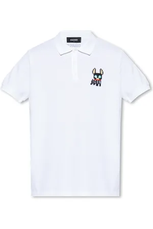 Dsquared2 Homme, Tops, Blanc, Taille: M Polo avec Écusson