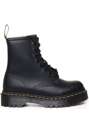 Dr. Martens Femme, Chaussures, Noir, Taille: 36 EU Bottines Plateformes Classiques en Cuir Noir