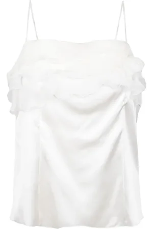 ERMANNO SCERVINO Femme, Tops, Blanc, Taille: 38 FR Chemisier à appliques florales