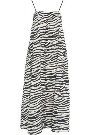 8PM Femme, Robes, Multicolore, Taille: 38 FR Robe à imprimé animal à bretelles spaghetti