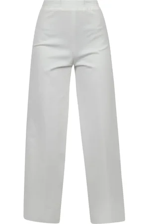 LIVIANA CONTI Femme, Pantalons, Blanc, Taille: 36 FR Pantalon Barrel à Taille Élastique