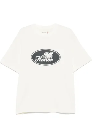 HONOR THE GIFT Homme, Tops, Blanc, Taille: S T-shirt Blanc avec Logo Imprimé
