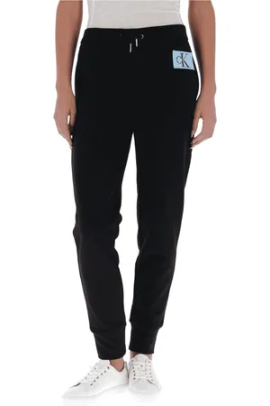 Calvin Klein Femme, Pantalons, Noir, Taille: 38 FR Joggers Sportifs en Denim Noir