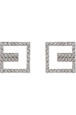 Elisabetta Franchi Femme, Accessoires, Gris, Taille: ONE Size Ensemble de boucles d`oreilles argentées ornées de cristaux