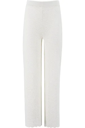 FEDELI Femme, Pantalons, Blanc, Taille: 42 FR Leggings