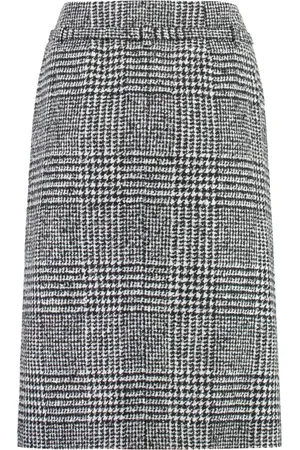 Tom Ford Femme, Jupes, Noir, Taille: 36 FR Jupe en Laine Pied-de-Poule avec Ceinture