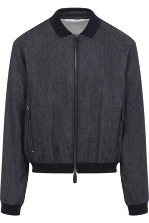 Giorgio Armani Homme, Vestes, Bleu, Taille: M Veste Bleue en Mélange de Lin Élégante