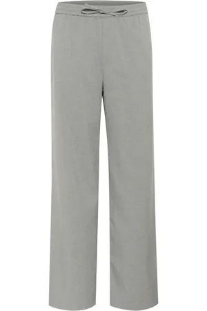 Part Two Femme, Pantalons, Gris, Taille: 38 FR Pantalon taille élastique jambe large