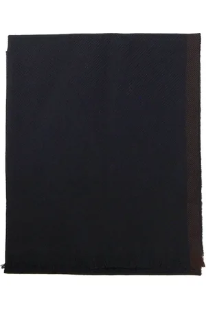 FAY Homme, Accessoires, Noir, Taille: ONE Size Écharpe à franges en laine