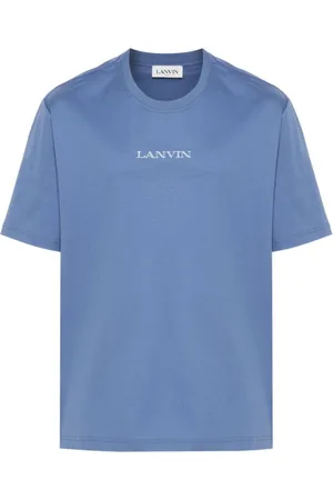 Lanvin Homme, Tops, Bleu, Taille: S T-Shirt en Jersey de Coton