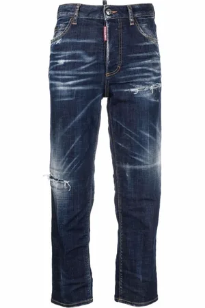 Dsquared2 Femme, Jeans, Bleu, Taille: 36 FR Jean Effet Vieilli Brodé