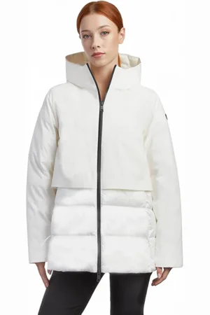 CANADIENS Femme, Vestes, Blanc, Taille: 40 FR Vestes et Blazers en Polyester Capuche Matelassée