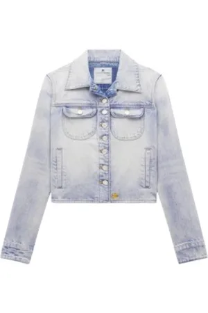Courrèges Femme, Vestes, Bleu, Taille: 36 FR Blouse en denim avec poches
