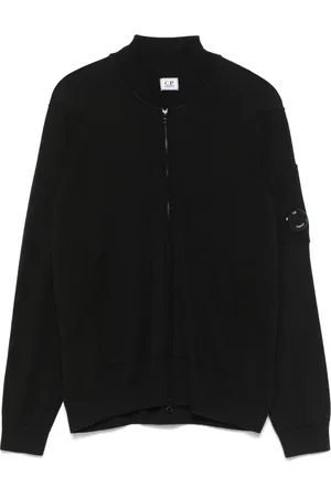 C.P. Company Homme, Pulls, Noir, Taille: L Cardigan Noir avec Poche Zippée