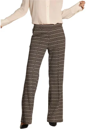 Masons Femme, Pantalons, Multicolore, Taille: 38 FR Pantalon Chino d`Hiver à Motifs Géométriques