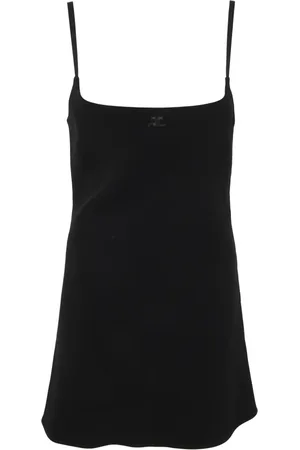 Courrèges Femme, Tops, Noir, Taille: 38 FR Robe Trapèze en Crêpe