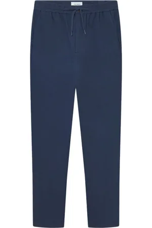 Les Deux Homme, Pantalons, Bleu, Taille: W32 Pantalon Carotte Texturé à Cordon de Serrage Como