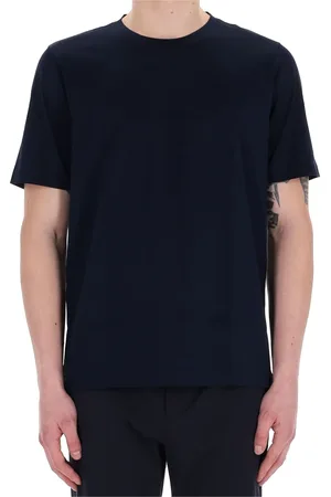 BARBA Homme, Tops, Bleu, Taille: L T-shirt en Coton Mercerisé Bleu