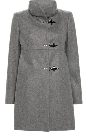 FAY Femme, Manteaux, Gris, Taille: 36 FR Manteau feutré gris anthracite avec fermeture à bascule