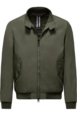 Bomboogie Homme, Vestes, Vert, Taille: 3XL Blouson Bomber Non Doublé à Col Montant