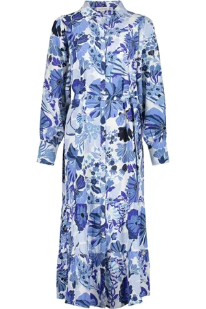 Fabienne Chapot Femme, Robes, Bleu, Taille: 42 FR Noa Dress - Le Pacha Azure Print
