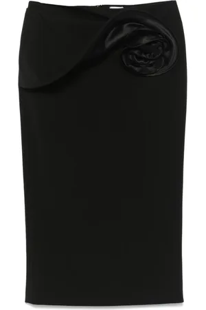 MAGDA BUTRYM Femme, Jupes, Noir, Taille: 36 FR Jupe Drapée avec Fente Arrière