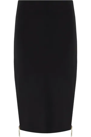 Elisabetta Franchi Femme, Jupes, Noir, Taille: 38 FR Jupe Midi Zippée Noire