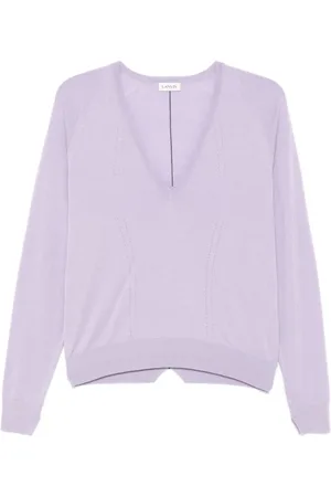 Lanvin Femme, Pulls, Violet, Taille: 38 FR Pull Violet Tricot Col V