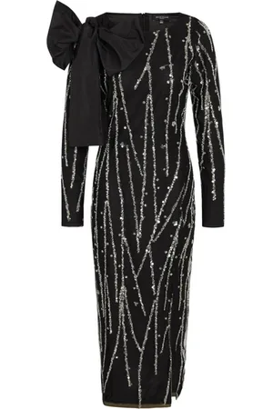 Bruuns Bazaar Femme, Robes, Gris, Taille: 38 FR Élégante Robe Noire et Argent Daffibbkeiras