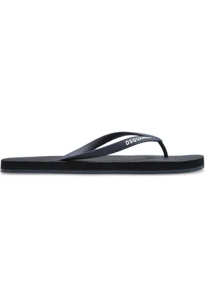 Dsquared2 Homme, Chaussures, Bleu, Taille: 44 EU Slides en caoutchouc avec logo