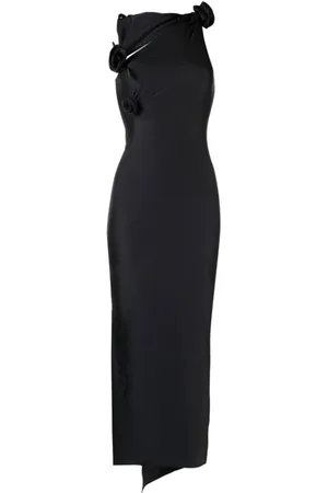 COPERNI Femme, Robes, Noir, Taille: 38 FR Robe de Soirée Asymétrique à Fleurs